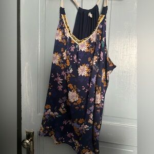 Sleeveless Boho embellished summer top 3x